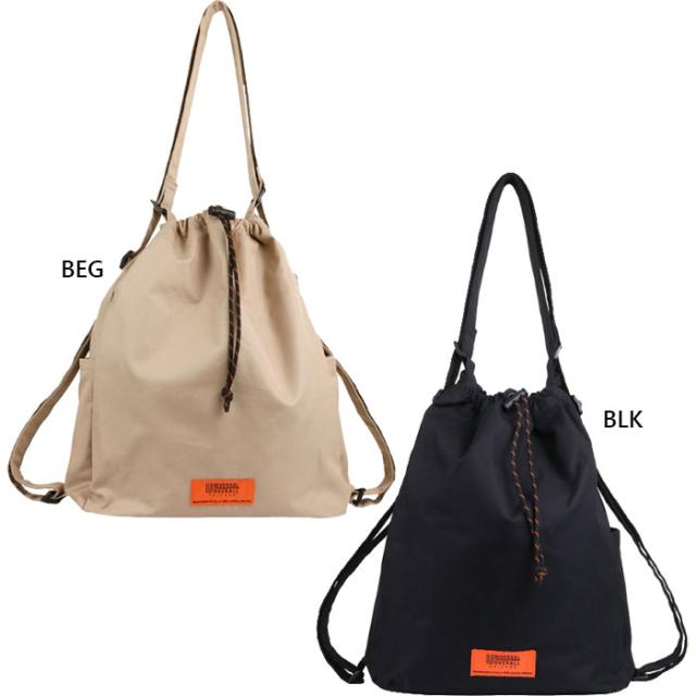 19L ユニバーサルオーバーオール メンズ レディース ギャバジン3WAYサック リュックサック デイパック バックパック ショルダー トートバッグ ブラック 黒 ベージュ 送料無料 UNIVERSAL OVERALL UVO-197