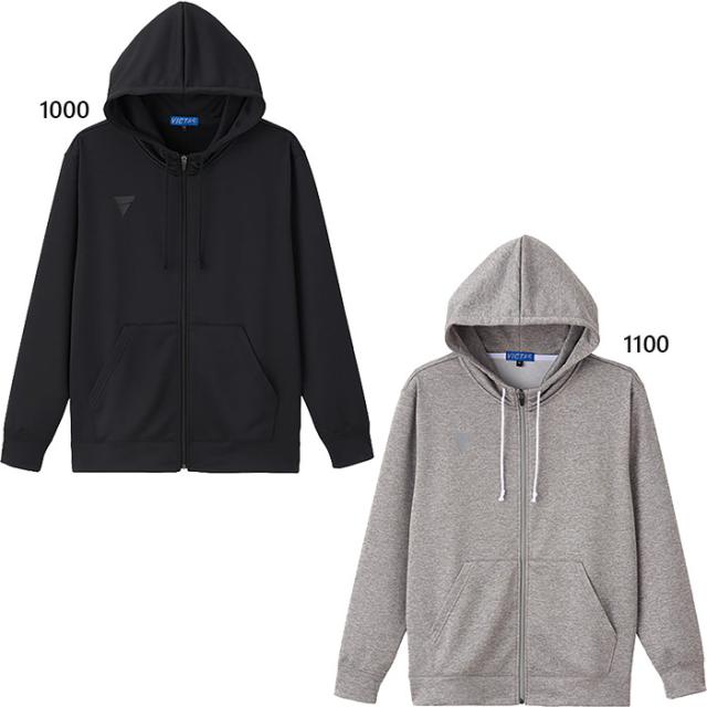 ビクタス メンズ レディース V-PK512 パーカー 卓球ウェア トップス ジップアップ 長袖 カジュアル ブラック 黒 グレー 灰色 送料無料 VICTAS 542504