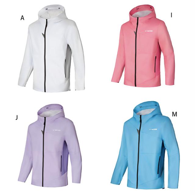 ビクター メンズ レディース ウィンドブレーカー テニス バドミントンウェア トップス 長袖 防風 ホワイト 白 ブルー 青 ピンク パープル 紫 送料無料 VICTOR J-504CP