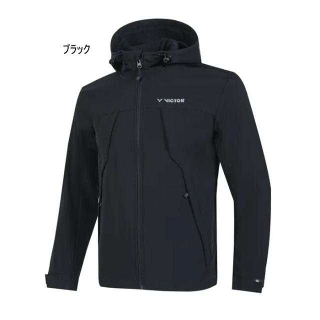 ビクター メンズ レディース ユニウォームアップジャケット テニス バドミントンウェア トップス 長袖 ブラック 黒 送料無料 VICTOR J-55609