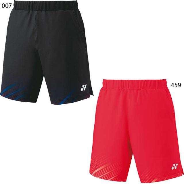 ヨネックス メンズ ニットハーフパンツ テニス バドミントンウェア ボトムス ベリークール 吸汗速乾 UVカット 制電 ストレッチ ブラック 黒 レッド 赤 送料無料 YONEX 15181の通販は