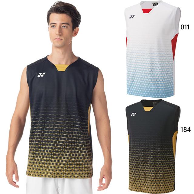 ヨネックス メンズ ゲームシャツ ノースリーブ テニス バドミントンウェア トップス ホワイト 白 ブラック 黒 送料無料 YONEX 10616の通販は 7,085円