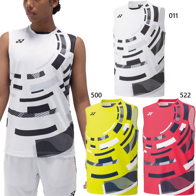 ヨネックス メンズ ゲームシャツ ノースリーブ テニス バドミントンウェア トップス UVカット 吸汗速乾 日本バドミントン協会審査合格品 ホワイト 白 イエロー ピンク 黄色 送料無料 YONEX 10579の通販は 6,716円