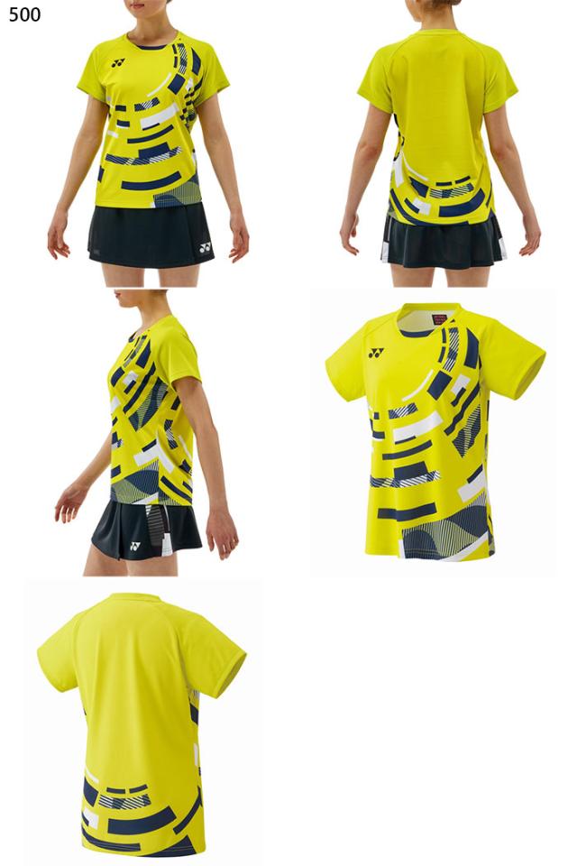 YONEX バドミントン 半袖シャツ ホワイト/イエロー 楽天市場】ヨネックス レディース ゲームシャツ テニス