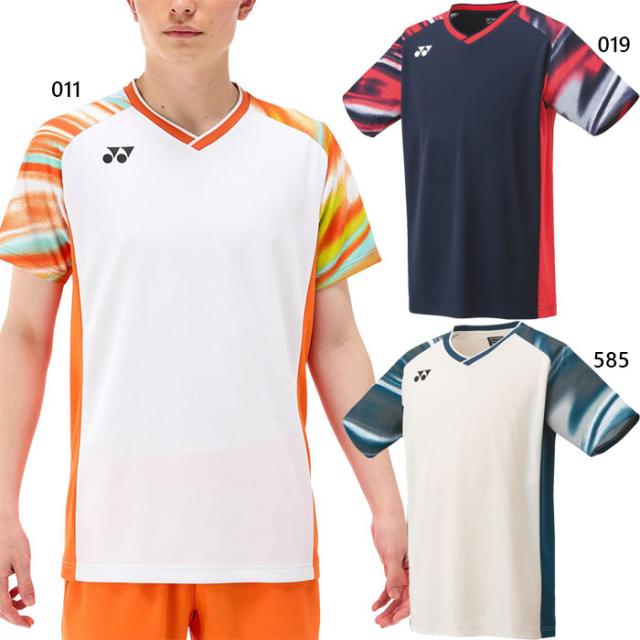 ヨネックス メンズ レディース ゲームシャツ フィットスタイル テニス バドミントンウェア トップス 半袖 ホワイト 白 ネイビー カーキ 送料無料 YONEX 10577の通販は