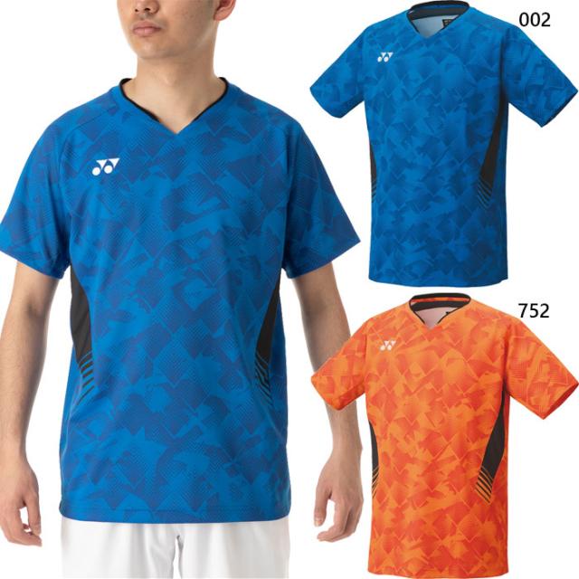 ヨネックス メンズ メンズゲームシャツ フィットスタイル テニス バドミントンウェア トップス 半袖 吸汗速乾 日本バドミントン協会審査合格品 ブルー 青 オレンジ 送料無料 YONEX 10656