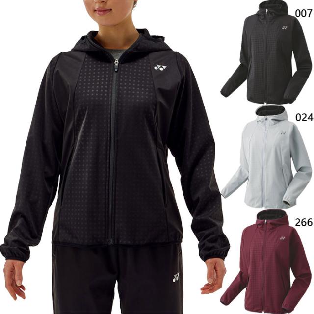 ヨネックス レディース ウォームアップパーカー テニス バドミントンウェア トップス 上着 アウター 長袖 パーカー ジップアップ ブラック 黒 シルバー 送料無料 YONEX 58111