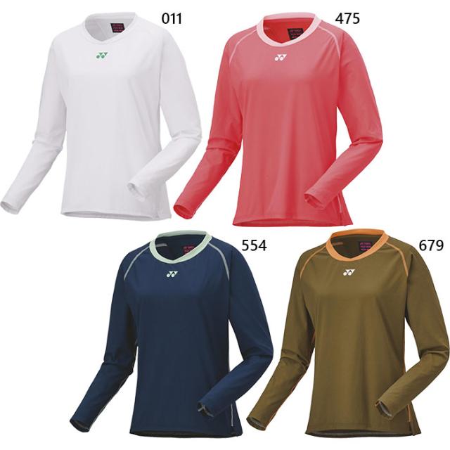 ヨネックス レディース ゲームシャツ ロングスリーブ テニス バドミントンウェア トップス 長袖 UVカット 吸汗速乾 日本バドミントン協会審査合格品 ホワイト 白 ネイビー レッド ブラウン 赤 茶色 送料無料 YONEX 20840