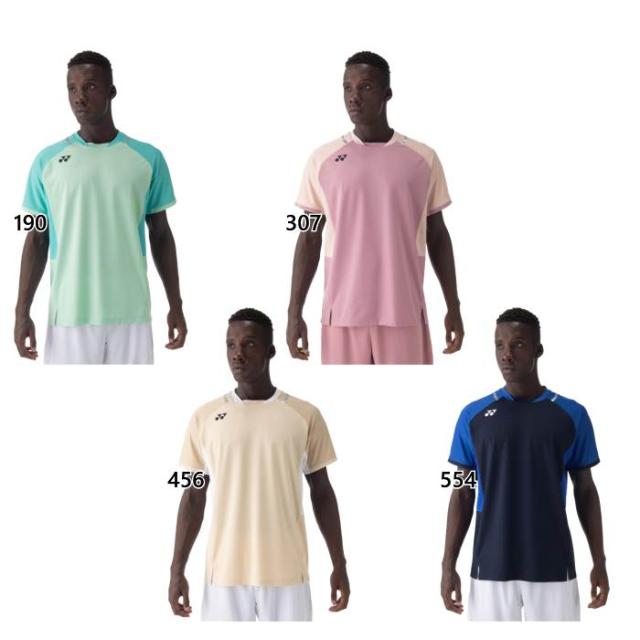 ヨネックス メンズ ゲームシャツ バドミントンウェア テニス トップス 半袖Tシャツ 吸汗速乾 冷感 ネイビー ピンク ベージュ グリーン 緑 送料無料 YONEX 10633