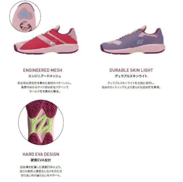 ヨネックス レディース パワークッション ソニケージ ウィメン GC テニスシューズ クレー・砂入り人工芝用 ブラック 黒 ピンク 送料無料 YONEX SHTSCLG_3