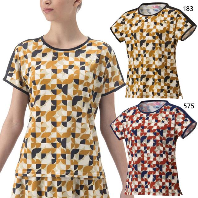 ヨネックス レディース ゲームシャツ テニス バドミントンウェア トップス 半袖 吸汗速乾 UVカット レッド ブラウン 赤 茶色 送料無料 YONEX 20903