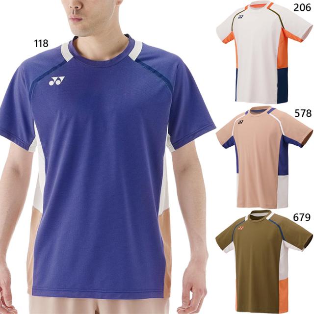 ヨネックス メンズ ゲームシャツ テニス バドミントンウェア トップス 吸汗速乾 UVカット 半袖 ブルー ブラウン 青 ベージュ 茶色 送料無料 YONEX 10637