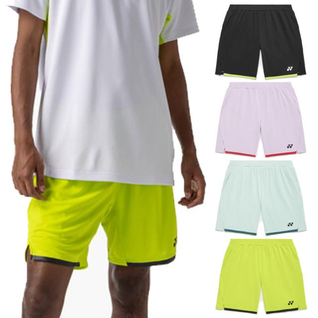 ヨネックス メンズ レディース ユニニットハーフパンツ テニス バドミントンウェア ボトムス UVカット 吸汗速乾 ブラック 黒 ブルー 青 グリーン パープル 緑 紫 送料無料 YONEX 15238