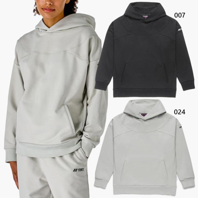 ヨネックス レディース スウェットパーカー テニス バドミントンウェア トップス 長袖 UVカット ブラック 黒 シルバー 送料無料 YONEX 37006