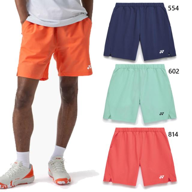 ヨネックス メンズ レディース ユニハーフパンツ テニス バドミントンウェア ボトムス UVカット 吸汗速乾 ネイビー オレンジ グリーン 緑 送料無料 YONEX 15235