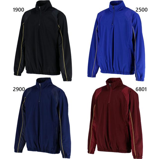 ゼット野球 メンズ 長袖ハーフジップジャンパー 野球ウェア トップス 長袖 裏起毛 軽量 送料無料 ZETT BOV460A