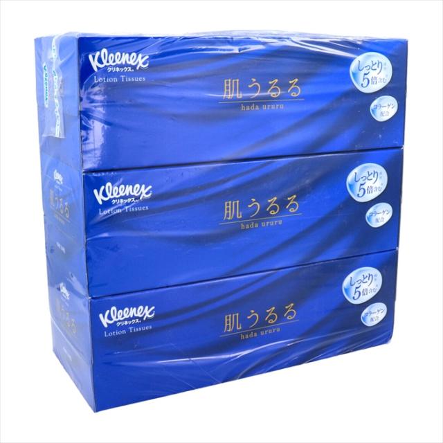 日本製紙クレシア クリネックス 保湿ティシュー 肌うるる コラーゲン配合 408枚204組 3箱入り X6パックの通販は 5,930円