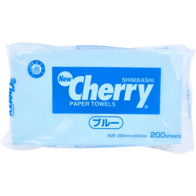 ペーパータオル 新橋製紙 Newcherry ニューチェリー ブルー 再生紙100％ 200枚入り X20パックの通販は 5,280円