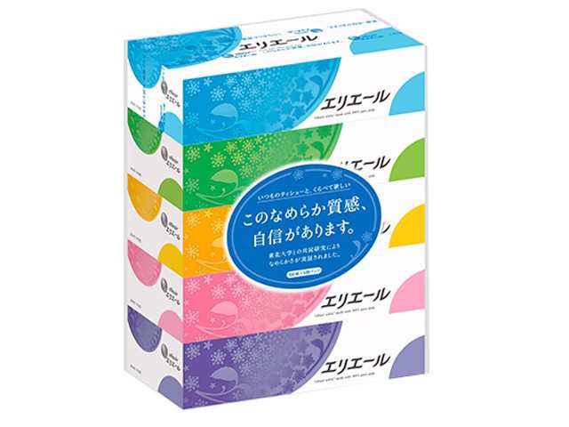 箱ティッシュ エリエール ティッシュ180W 5箱X12パック