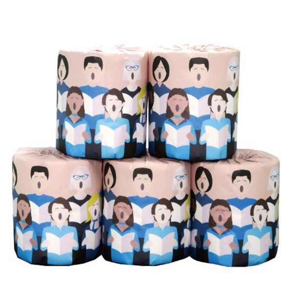 販促用トイレットペーパー 音楽 合唱 個包装100個 ダブル30m