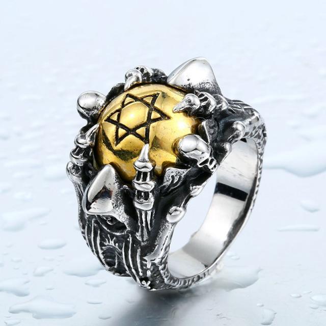 リング 指輪 メンズ ステンレス 六芒星ネイルリング 星 スター 爪 ゴールド 個性的 ロック パンク V系 316lサージカルステンレス 金属アの通販はau Pay マーケット ロキシー工房