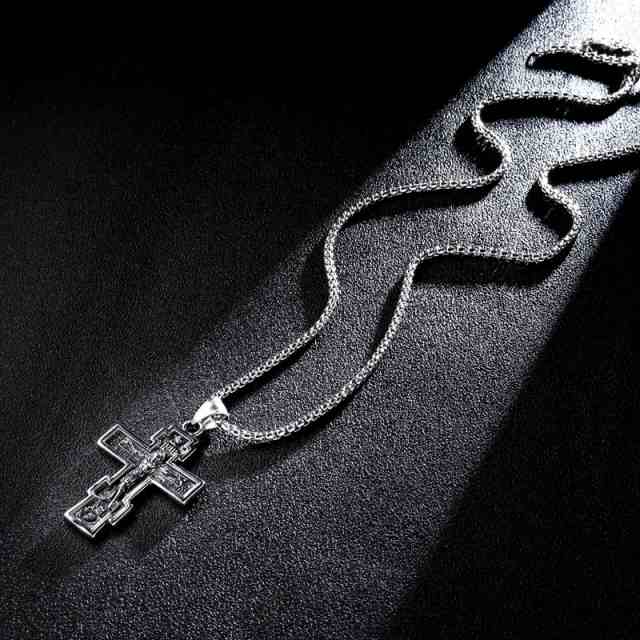 ネックレス ステンレス メンズ ペンダント クロス 十字架 キリスト