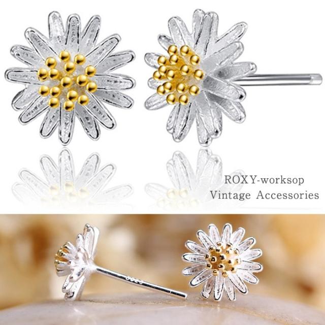 マーガレット ピアス 花 フラワー レディース シルバー925 Silver925 ビーズ 植物 可愛い ビンテージ アクセ ガーリー シンプル 結婚式 の通販はau Pay マーケット ロキシー工房