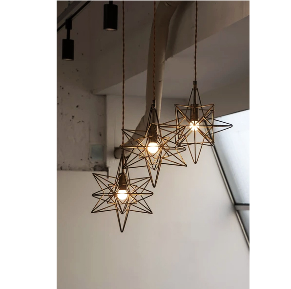 未使用に近い】3灯 ペンダントライト Estre3 星型 IND-020-3