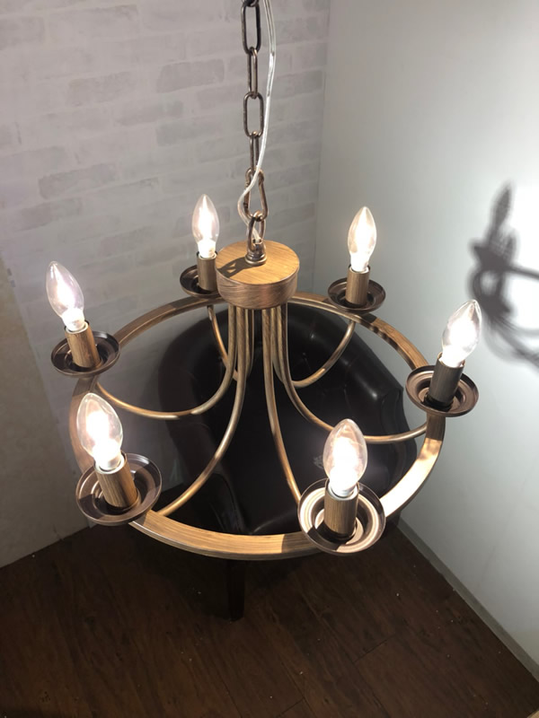 Hermosa サークルシャンデリア ブラック 電球6灯付き CIRCLE