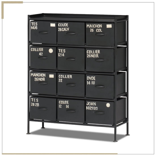 使うと雰囲気の良くなるスチールチェスト ienowa 縦型12杯引出チェスト 12