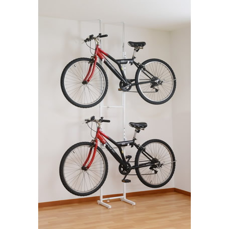 ツッパリ式自転車ラック 室内用 ツッパリ式自転車ラック ホワイト 引越し ツッパリ サイクリング 倉庫 SB-01の通販は