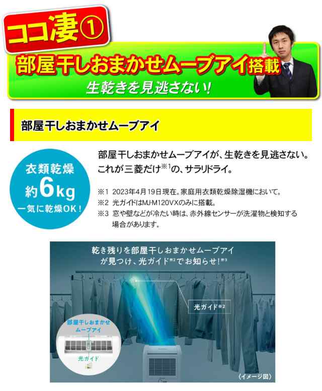 三菱電機 コンプレッサー式 衣類乾燥除湿機 部屋干しおまかせ