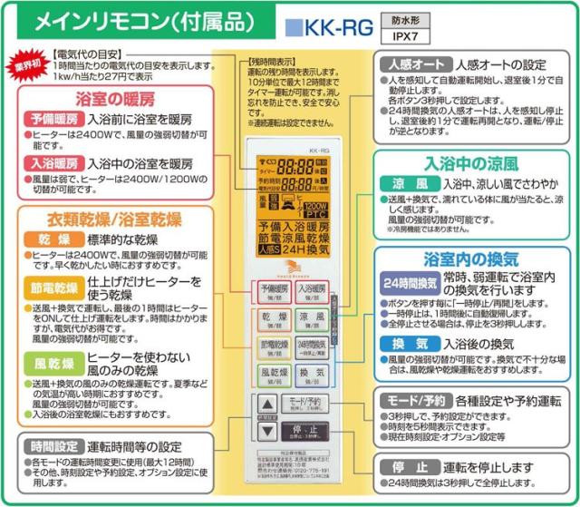 「標準工事付き（川崎市・横浜市近郊 / 東京都一部エリア）」 BF-871RGA2 高須産業 浴室換気乾燥暖房機 24時間換気対応（壁面取付/換気内蔵） バス乾燥機_6