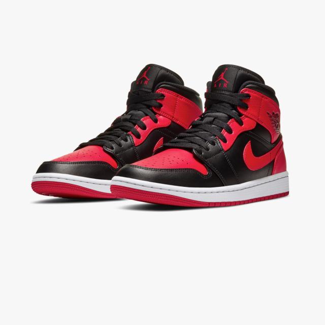 ナイキ エア ジョーダン 1 ミッド “ブレッド” レッド/ブラック NIKE AIR JORDAN 1 MID “Bred” Red/Black メンズ スニーカー 554724-074