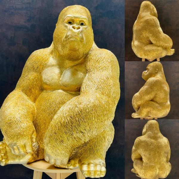 金色ゴリラの立体オブジェ 約60cm 金色ゴリラの立体オブジェ 約60cm - メルカリ
