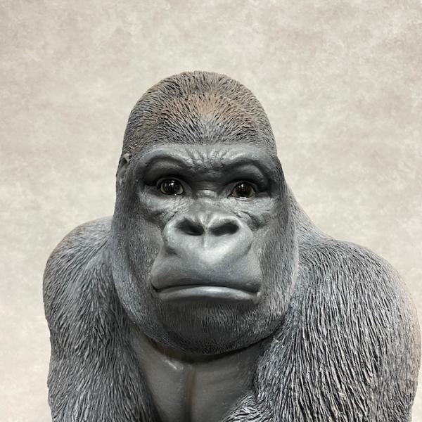 シルバーバック デカ黒ゴリラ 高さ53cm 置物 かわいい 動物 玄関