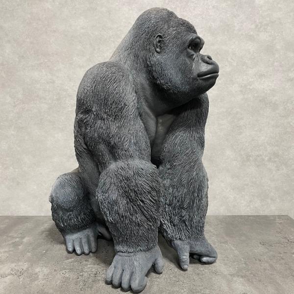 シルバーバック デカ黒ゴリラ 大 グッズ 高さ53cm woobia ウービア 大きい 置物 大型 面白い おしゃれ ガーデン インテリア 巨大オブジェ 可愛い プレゼント 北欧 玄関 雑貨 動物 モダン 庭 ギフト 屋外 家 リアル 玄関先 卓上 ガーデンオーナメント ガーデニング_6