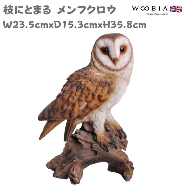 置物 鳥 かわいい オブジェ 北欧 動物 枝にとまる メンフクロウ 高さ35.8cm woobia ウービア 大きい おしゃれ ガーデン インテリア 可愛い プレゼント 玄関 雑貨 モダン 面白い 庭 ギフト 屋外 家 リアル 玄関先 ガーデンオーナメント