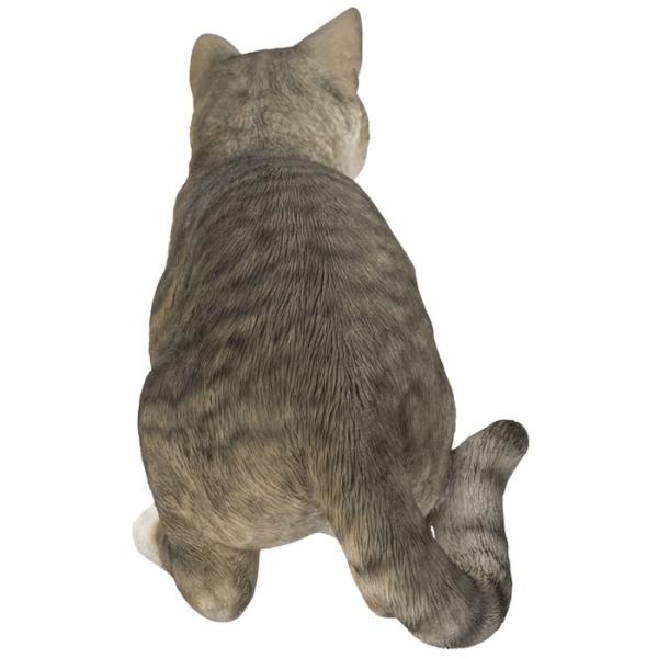 猫 置物 リアルでかわいい おしゃれ 大きい じゃれるサバトラ猫 ネコ 横幅35cm woobia ウービア ガーデン インテリア オブジェ 可愛い プレゼント 北欧 玄関 雑貨 動物 モダン 面白い 庭 ギフト 屋外 家 玄関先 ガーデンオーナメント_5