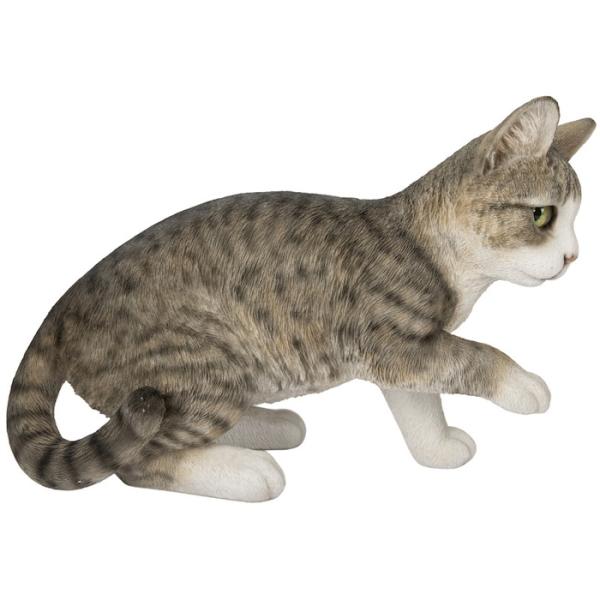 猫 置物 リアルでかわいい おしゃれ 大きい じゃれるサバトラ猫 ネコ 横幅35cm woobia ウービア ガーデン インテリア オブジェ 可愛い プレゼント 北欧 玄関 雑貨 動物 モダン 面白い 庭 ギフト 屋外 家 玄関先 ガーデンオーナメント_6