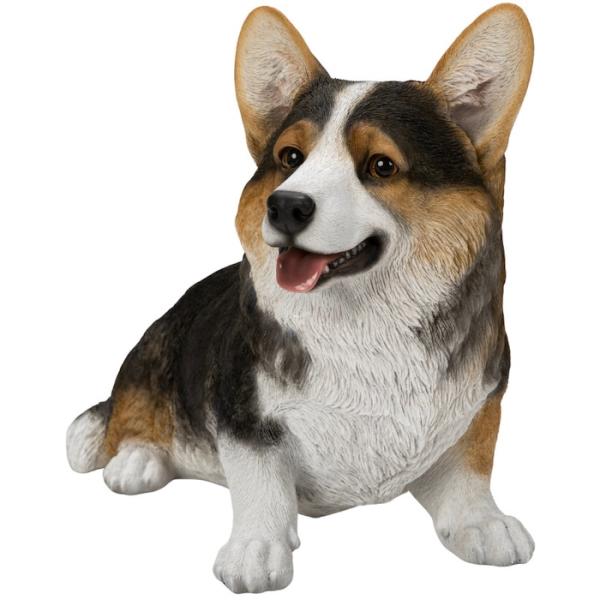 犬 置物 大きい お座りコーギー 黒 大 体長48cm woobia ウービア 大型 かわいい おしゃれ ガーデン インテリア オブジェ 巨大 可愛い プレゼント 北欧 玄関 雑貨 動物 モダン 面白い 庭 ギフト 屋外 家 リアル 玄関先 ガーデンオーナメント_1