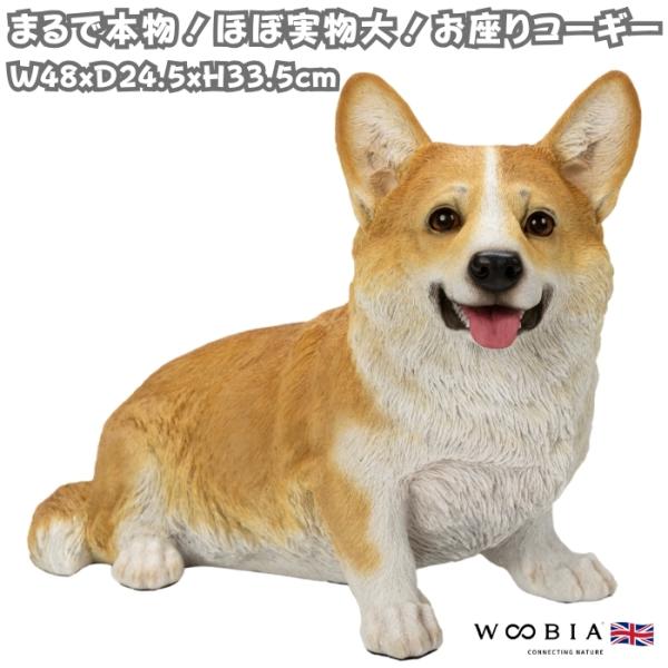 犬 置物 大きい お座りコーギー 大 体長48cm woobia ウービア 大型 かわいい おしゃれ ガーデン インテリア オブジェ 巨大 可愛い プレゼント 北欧 玄関 雑貨 動物 モダン 面白い 庭 ギフト 屋外 家 リアル 玄関先 ガーデンオーナメント