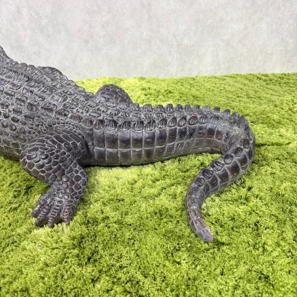 置物 餌を待つワニ 特大 横幅79.5cm 鰐 巨大オブジェ 大型 woobia ウービア 大きい かわいい おしゃれ ガーデン インテリア 可愛い プレゼント 北欧 玄関 雑貨 動物 モダン 面白い 庭 ギフト 屋外 家 リアル 玄関先 ガーデンオーナメント