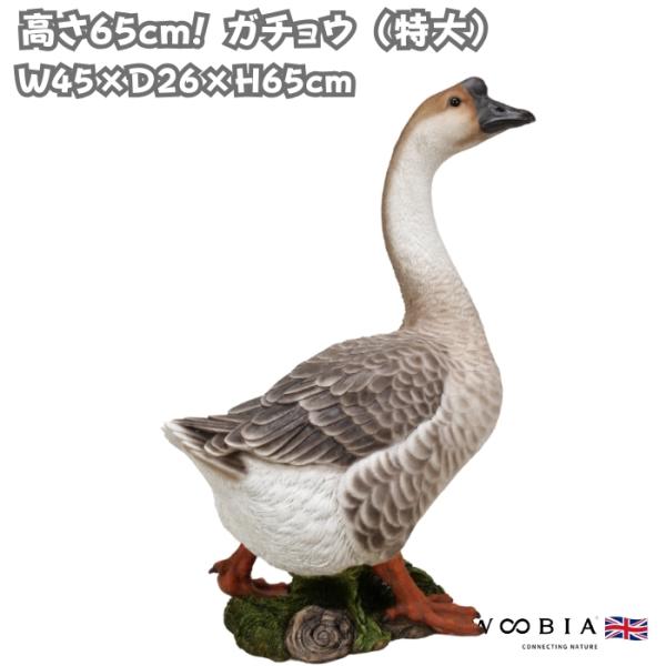 置物 鳥 かわいい 特大オブジェ ガチョウ 高さ65cm 北欧 動物 大型 woobia ウービア 大きい おしゃれ ガーデン インテリア  巨大 可愛い プレゼント 玄関 雑貨 モダン 面白い 庭 ギフト 屋外 家 リアル 玄関先 ガーデンオーナメント
