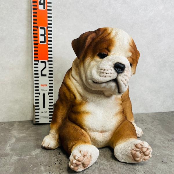 犬 置物 大きい かわいい 居眠りするブルドッグ 中 高さ28.5cm woobia ウービア おしゃれ ガーデン インテリア オブジェ プレゼント 北欧 玄関 雑貨 動物 モダン 面白い 庭 ギフト 屋外 家 リアル 玄関先 卓上 ガーデンオーナメント ガーデニング_2