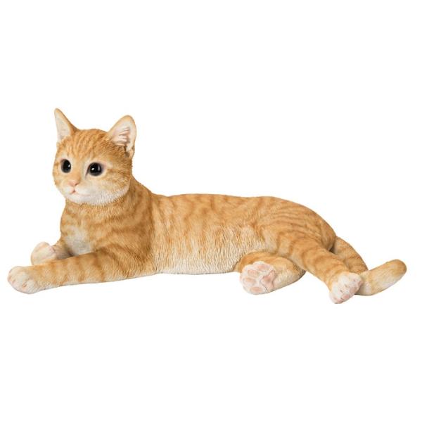 猫 置物 リアルでかわいい おしゃれ 大きい リラックス茶トラ猫 ネコ 横幅38cm woobia ウービア ガーデン インテリア オブジェ 巨大 可愛い プレゼント 北欧 玄関 雑貨 動物 モダン 面白い 庭 ギフト 屋外 家 玄関先 ガーデンオーナメント_1