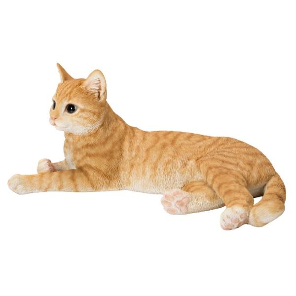 猫 置物 リアルでかわいい おしゃれ 大きい リラックス茶トラ猫 ネコ 横幅38cm woobia ウービア ガーデン インテリア オブジェ 巨大 可愛い プレゼント 北欧 玄関 雑貨 動物 モダン 面白い 庭 ギフト 屋外 家 玄関先 ガーデンオーナメント_2