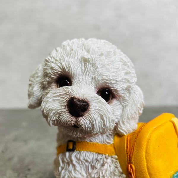 レフトン ホワイトプードル 置物 バッグ