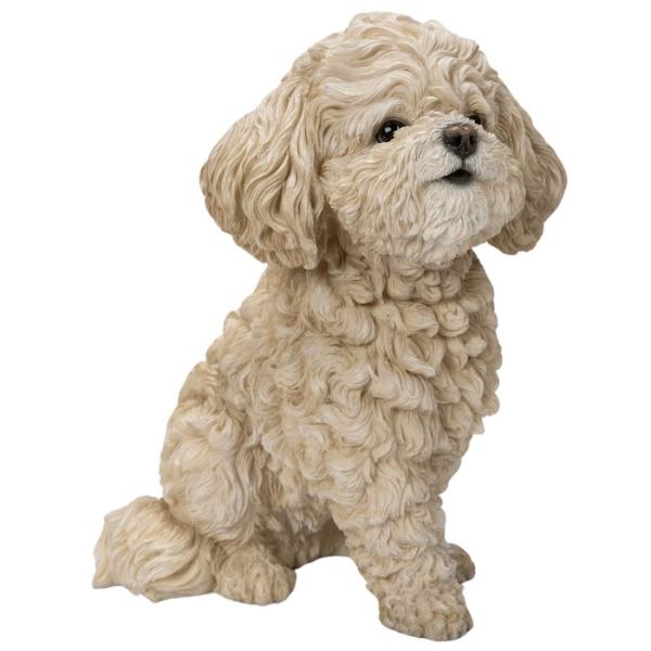 置物 お座りトイプードルクリーム 中 犬グッズ 高さ28.5cm woobia ウービア 大きい かわいい おしゃれ ガーデン インテリア オブジェ 巨大 可愛い プレゼント 北欧 玄関 雑貨 動物 モダン 面白い 庭 ギフト 屋外 家 リアル 玄関先 ガーデンオーナメント_1
