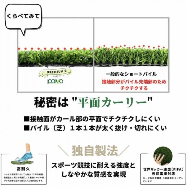高級人工芝 pavo プレミアムS 幅1m×長さ5mロール 芝丈13mm お庭 グリーンカラー 庭 ベランダ テラス ガーデン_4